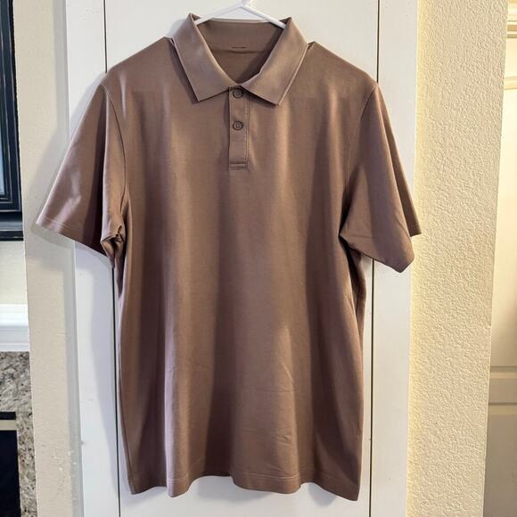 Lululemon Tech Pique Men’s Polo Shirt Tan classic minimalist performance - Picture 2 of 5